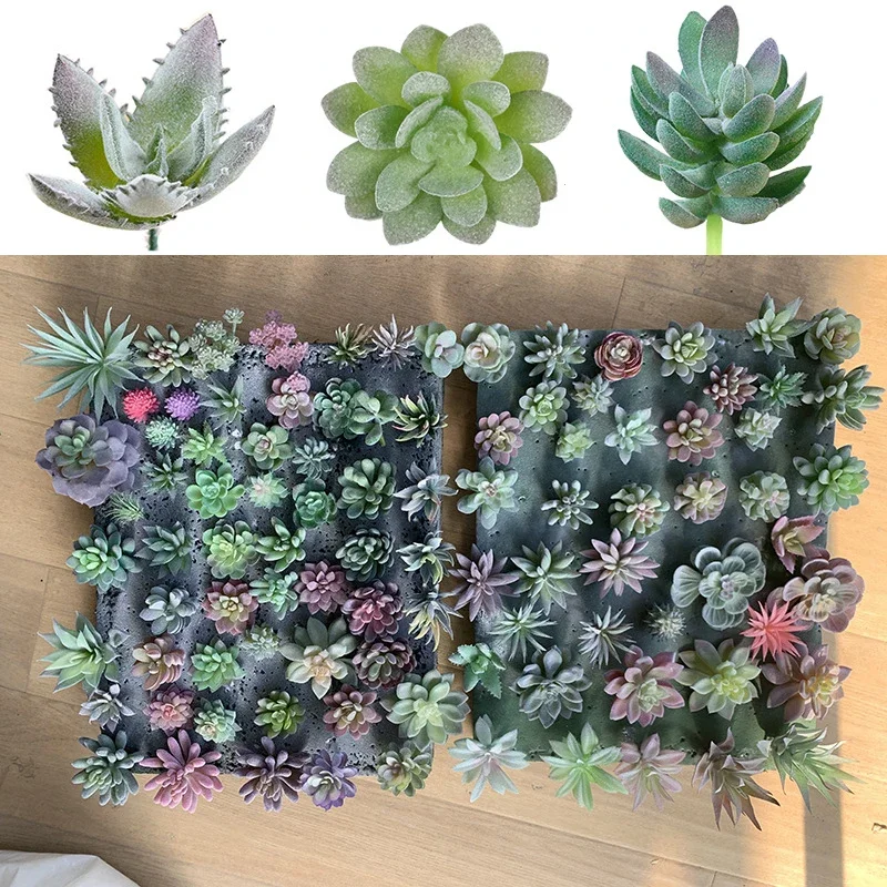 Fausses fleurs succulentes artificielles, mini plantes florales simulées en PVC, artisanat, accessoires de bricolage, décoration de maison et de bureau, 12 pièces/ensemble