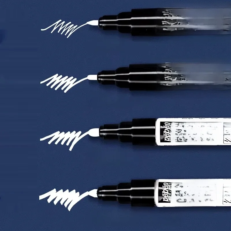 0.7/1.2/4mm biały marker permanentny wodoodporny obraz artystyczny tkanina Graffiti drewno Wrting artysty szkolne biały długopis do malowania — zdjęcie produktu 7
