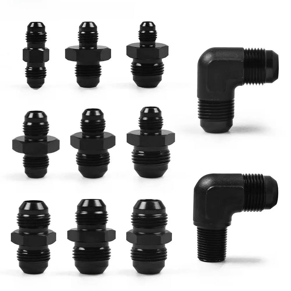 Raccord de coupleur d'union évasée mâle vers un mâle, noir, haute qualité, AN4 AN6 AN8 AN10, adaptateur réducteur droit, raccords de tuyau