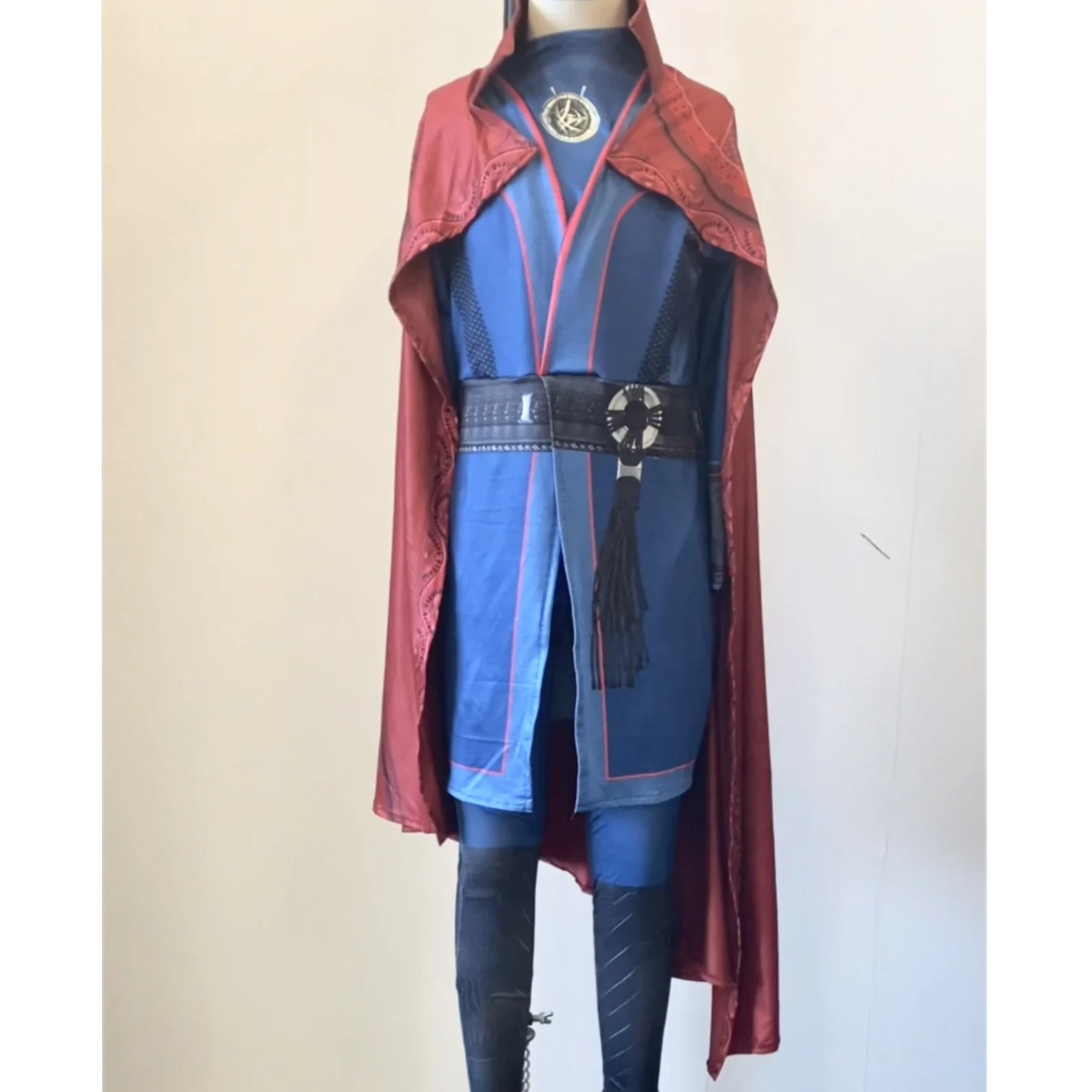 Kids Mens Doctor Strange Cosplay Full Set Costumes Levitation Deluxe Suit Halloween Outfits with Superhero Cape