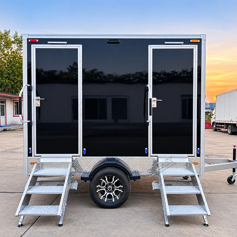 GOEASY Luxury Restroom Trailer Portable Restroom Trailer Mobile Bathroom Trailer for Wedding Events Construction Custom Design