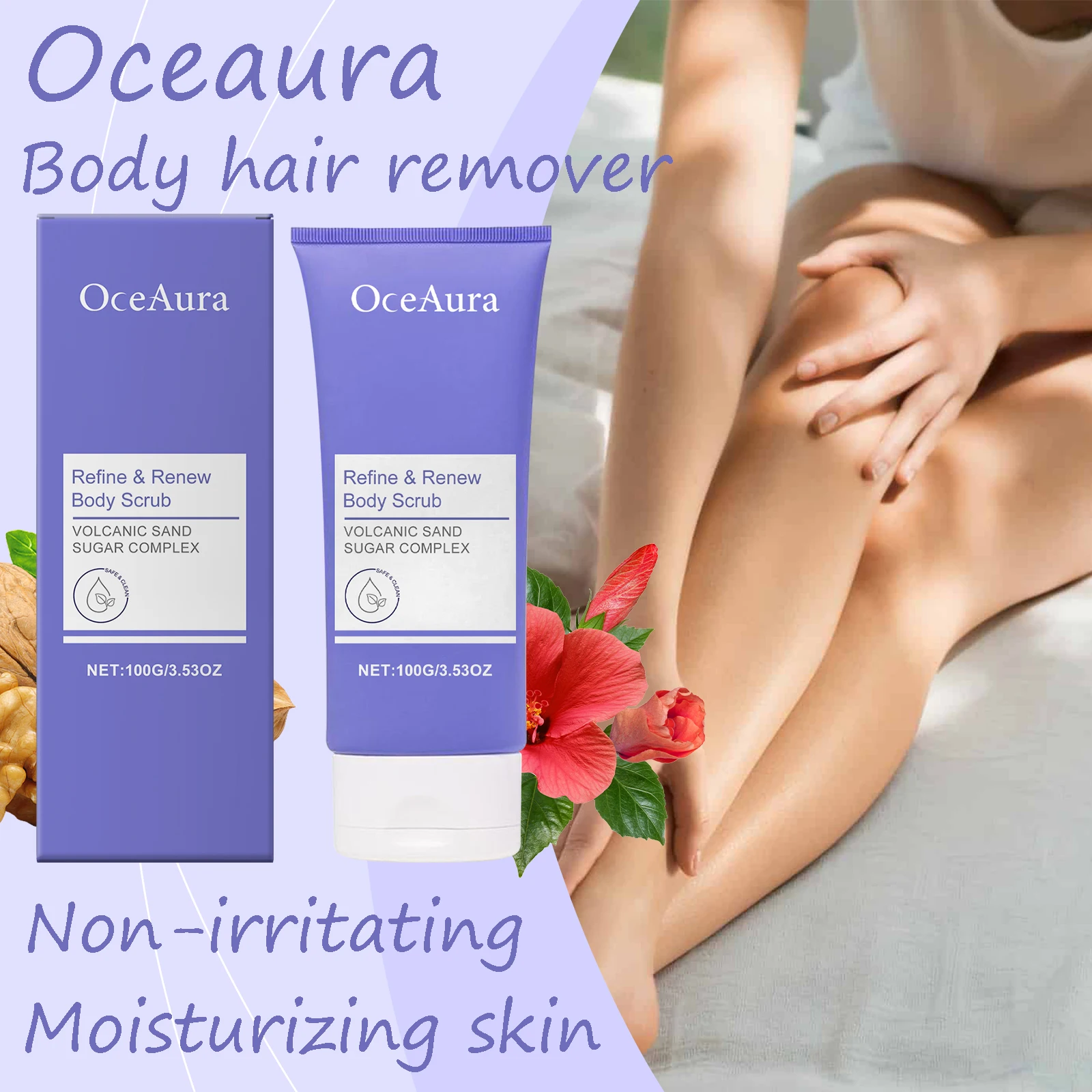 

Oceaura Body Scrub Cream Gentle Clenaing Body Exfoliating Remove Dead Skin Improve Skin Texture Smoothing Body Exfoliating Gel