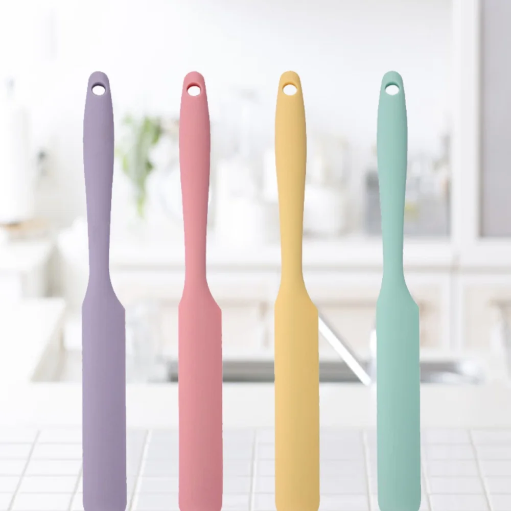 1/4pcs Silicone Jar Spatula Long Handle Sourdough Scraper Butter Spatula Multi-functional Household Spare Blade Baking Tools