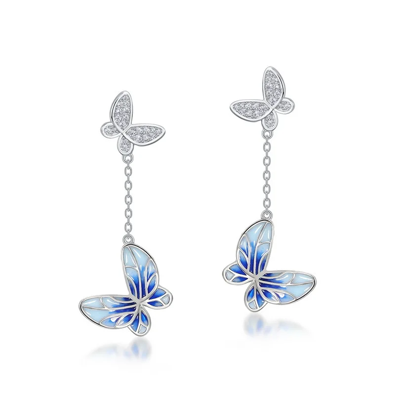 

ArLea 925 Sterling Silver Butterfly Dangle Earrings For Women 2024 Trending Korean Fashion Luxury Butterfly Earrings Gift