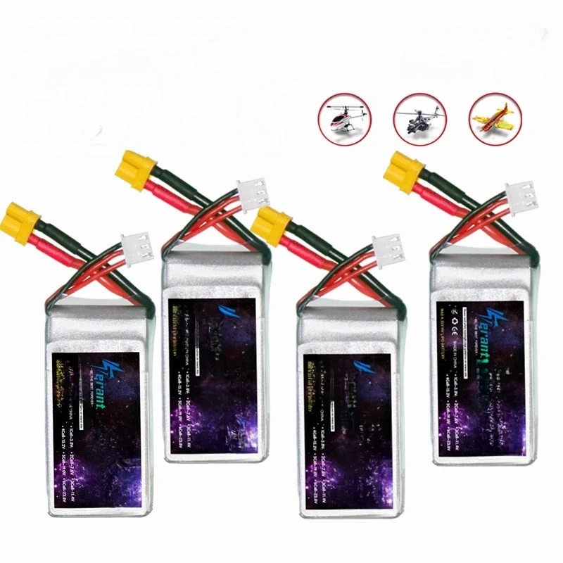 2/4 pièces TERANTY HV batterie 850mAh 2S 7.6V 100C LiHV Lipo batterie XT30 XT60 prise pour voiture de course RC Drone hélicoptère avion FPV