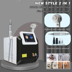 2024 New system 808nm Diode Painless Permanent Hair Removal With Q Switch Nd Yag Laser Tatto Eyebrow Spot Removal Machine