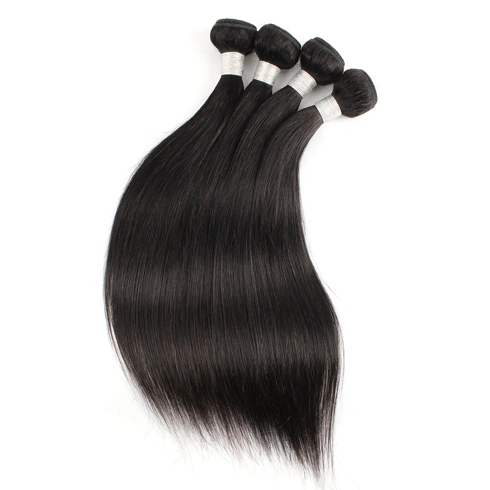 Gemlong HAIR 10-30 дюймов, бразильские прямые волосы, модель 100%, искусственные прямые натуральные волосы для наращивания, 1/3/4 шт.