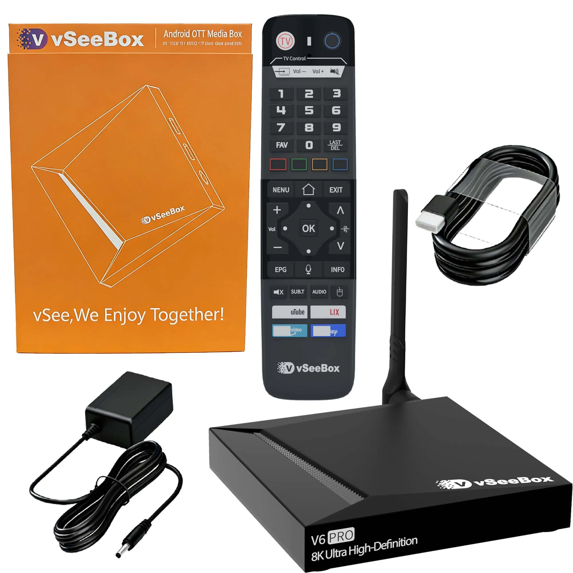 VSeeBox V6 Pro 2026 Newest, 4GB RAM+32GB Storage, Parental Control