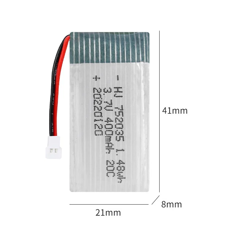 Original 3.7V 400mAh 20C Lipo Battery XH2.54 plug for X4 H107 H31 KY101 E33C E33 U816A V252 H6C RC Quadcopter Drone Spare Part