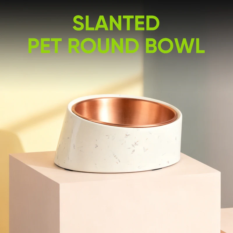

Superdesign 15-Degree Tilted Dog Bowl, Non-Slip for Small Dogs, Anti-Skid Cat Food/Water Bowl, Prevents Neck Strain, Pet Bowl Accessories, Tilted Dog Bowl, Stainless Steel, White, Eco-Friendly, Gold, White Dog Bowl, Healthy Large Bowl for Medium and Small