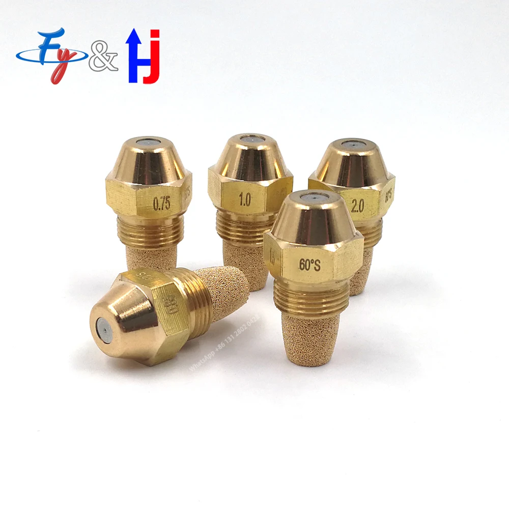 Brass Fuel Oil Nozzle, Solid Spray, Diesel Burner Injection, Combustion Jet, Boiler Heater, 0.3-6.0 USgal/H, 60 Degree 9/16\