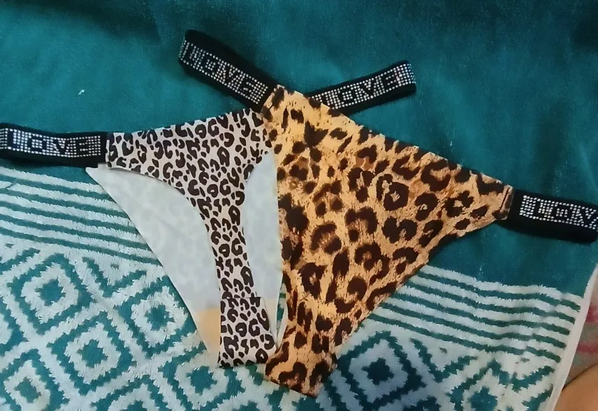3Pcs/Set Low Waist Sexy Panties Women Thongs Rhinestones Letter Diamonds G-string Sports Thong Shorts Briefs T-back Size XS-XL photo review