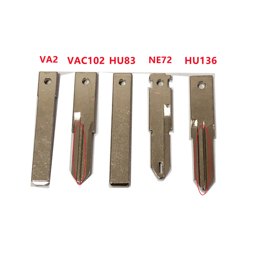 

10pcs key Blade original VAC102 HU136 VA2 VA6 HU83 NE72 NE73 Uncut key Blade For Renault Peugeot Citroen Remote Fob Key Blank