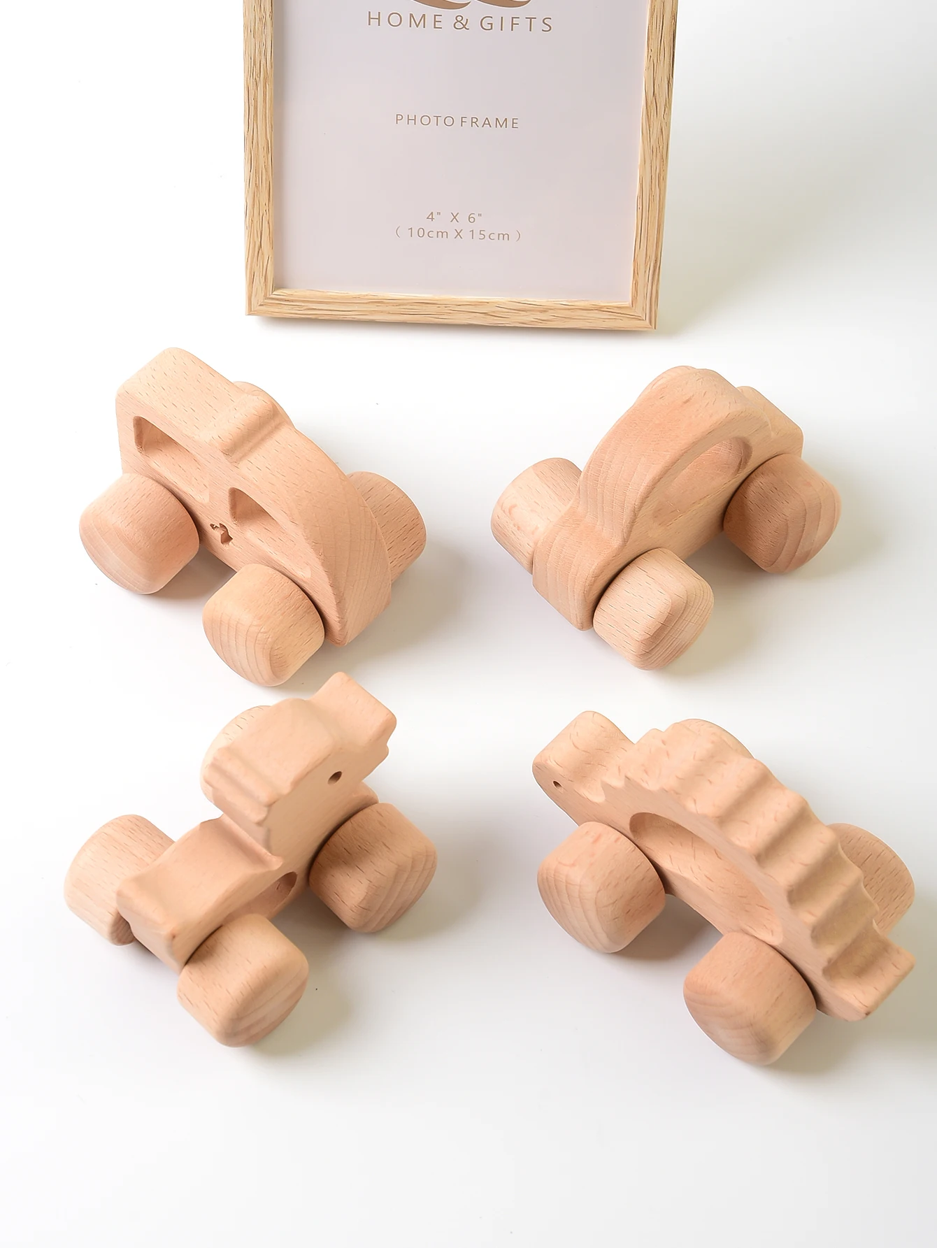 Montessori Wooden Stroller Toys, Safe And Secure Animal Shaped Toddler Stroller Toys, Natural Wooden Car Toys , Inertia Hand Pus