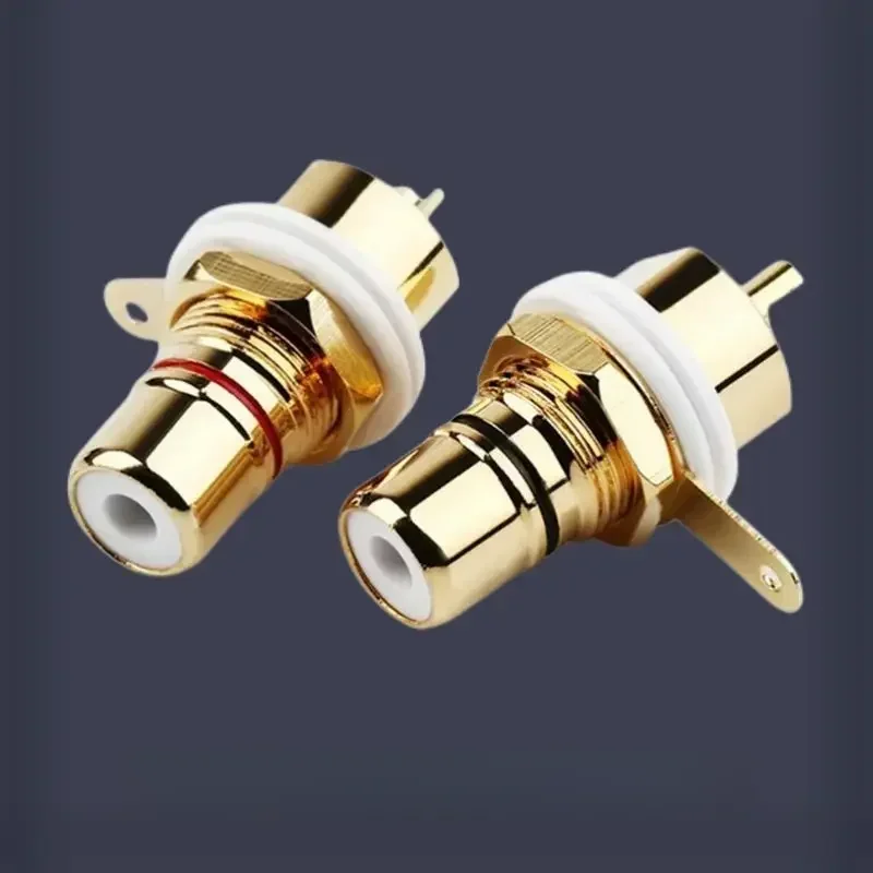 AliExpress HEDANP RCA Connector Audio Jack Female Socket Chassis Panel Mount CMC Plug Red Black Cycle Nut Speaker Terminal Consumer Electronics