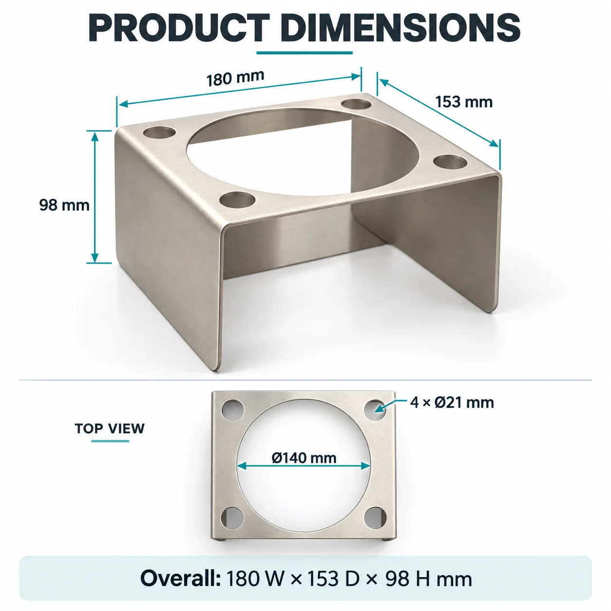 Surgical Tabletop Canister Stand 14cm Diameter Stainless Steel Canister Support 4 Accessory Ports