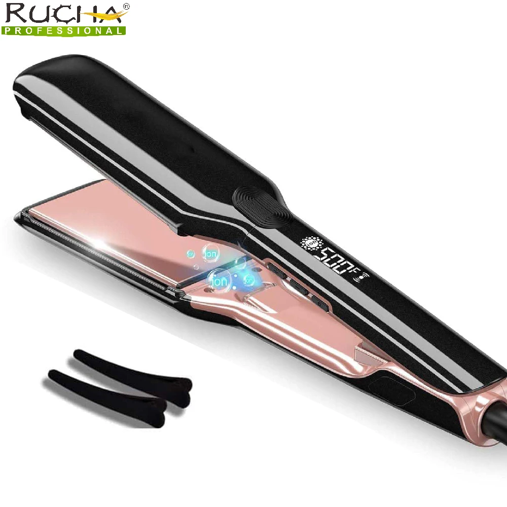 RUCHA Hair Straightener Professional High Temperature Keratin Treatment 500F Hair Flat Iron for Frizzy Hair Recovers the Damaged