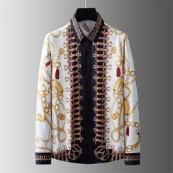 2024 new men's luxury shirts men's printed long-sleeved casual shirts men's social gathering formal shirts plus size xs-6xl