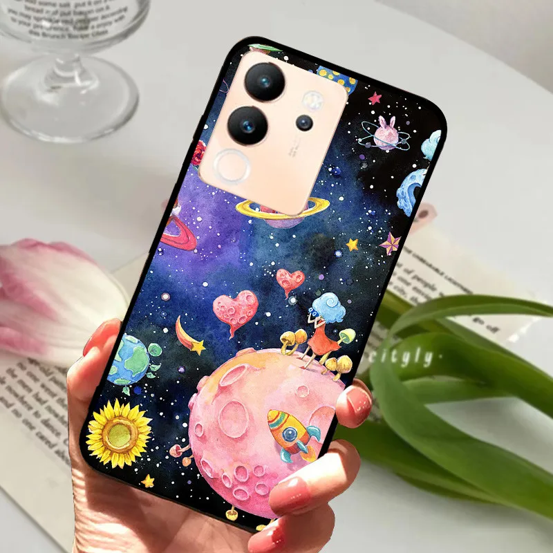 For Vivo V30 Lite 5G Case Shockproof Soft TPU Silicone Phone Cover For vivo V30 Lite 5G Funda V2314 Capa Cartoon V30Lite Shell