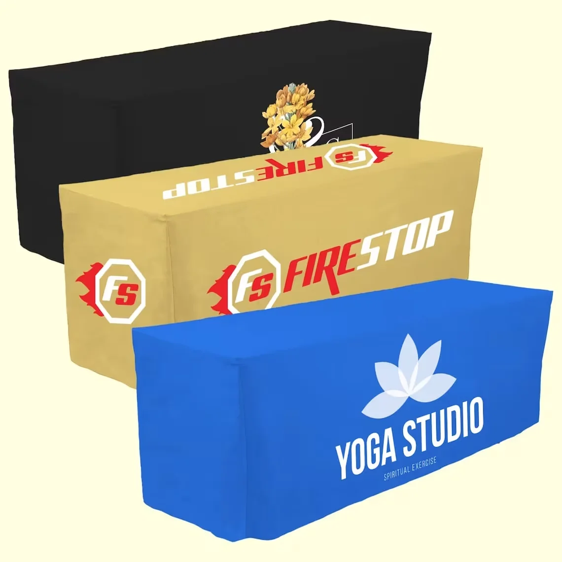 

Customizable Printing Design Exhibition Table Cover, Rectangular Cloth, Party Decoration