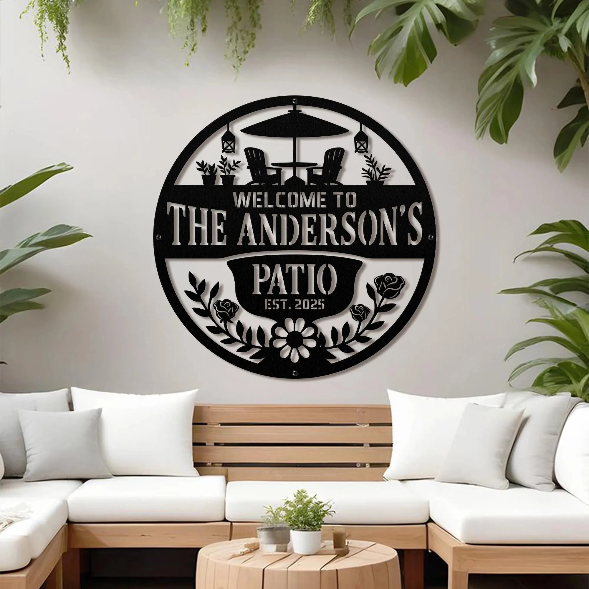 Personalized Metal Patio Sign, Custom Metal Backyard Sign, Outdoor Decor, Custom Family Last Name Sign, Poolside Sign
