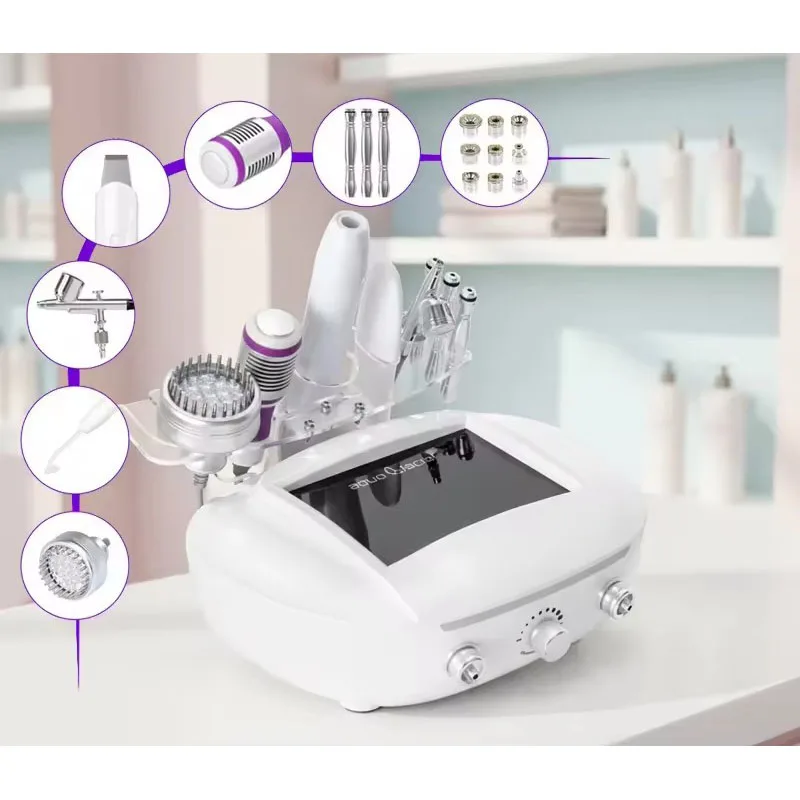 5 In 1 Ultrasonic Scrubber Dead Skin Remove Photon Microdermabrasion Wrinkle Remove Sprayer Face Smooth Beauty Machine