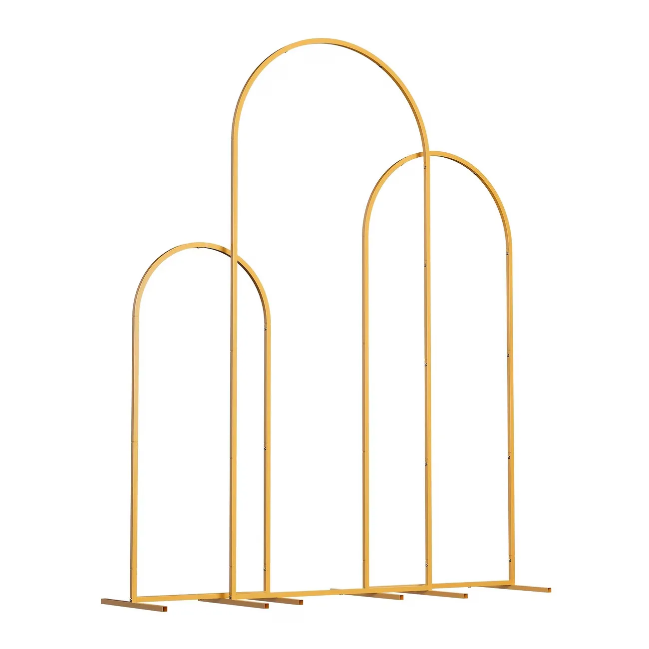 Arche de mariage en métal dorée, ensemble d'arches de mariage, cadre d'arche de fond pour décoration festive, ensemble doré pour fêtes, anniversaires, cérémonies de remise des diplômes
