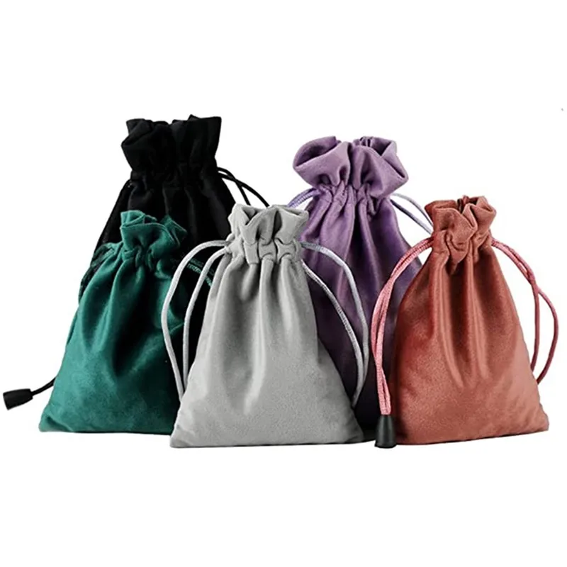 

SheepSew Pack of 5 Velvet Bags Jewelry Drawstring Pouch 6.2x7.8" Candy Bags for Christmas Party Wedding Favors, Jewelry Pouches