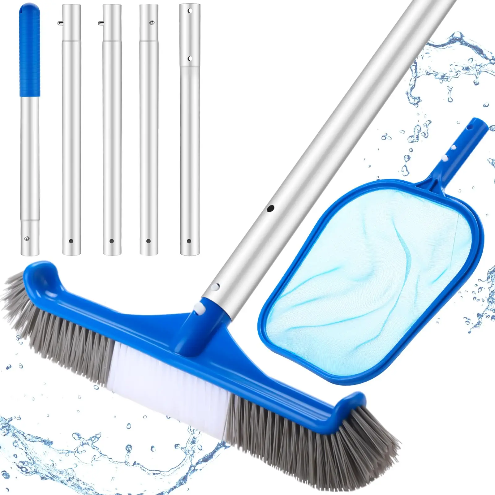 3 Pcs Pool Cleaning Kit with Hand Skimmer Net, 17.5
