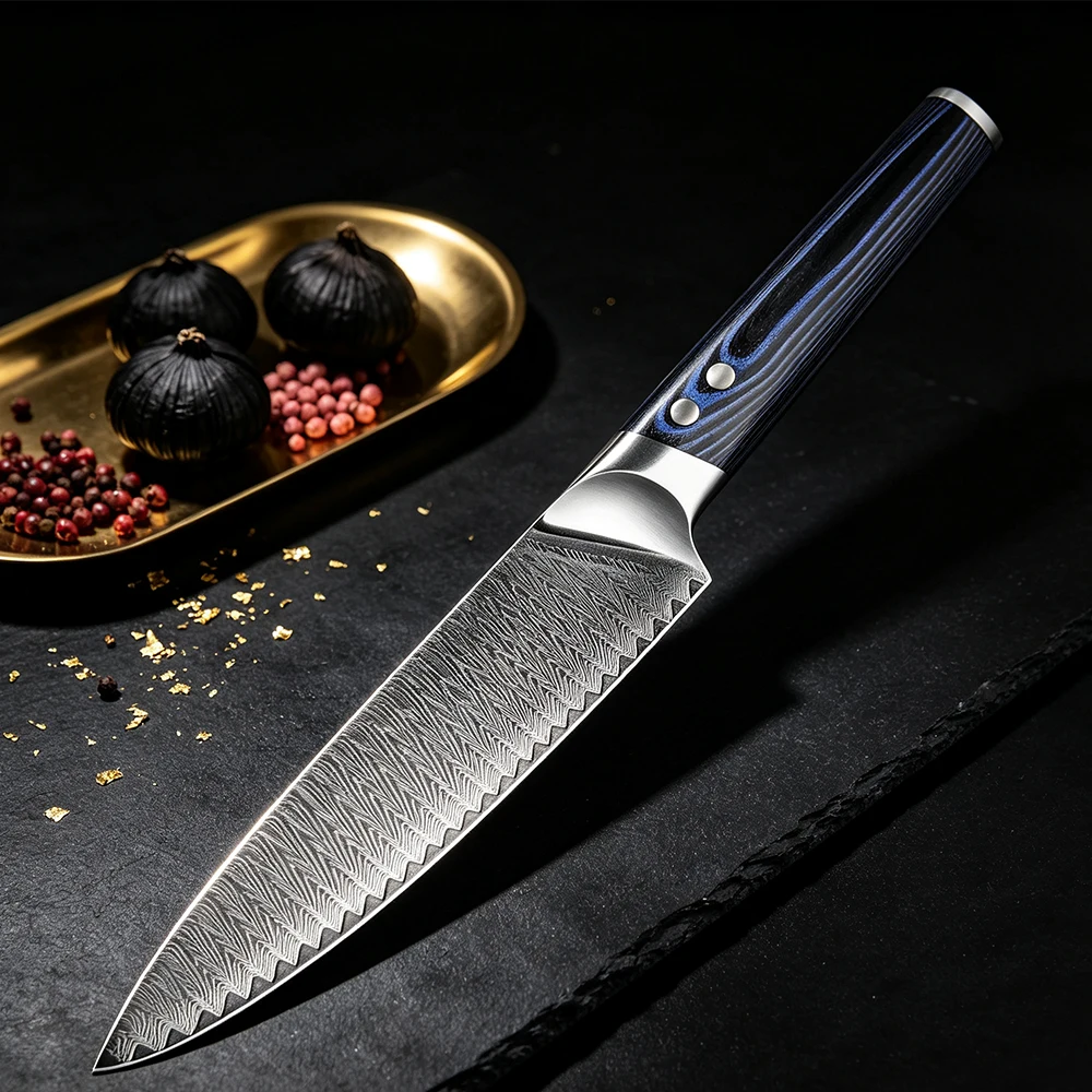 XITUO Professional Chef's Knife,8-inch Japanese Damascus Steel Knives Super Sharp Kitchen Knife,Cooking Tools,Blue G10 Handle