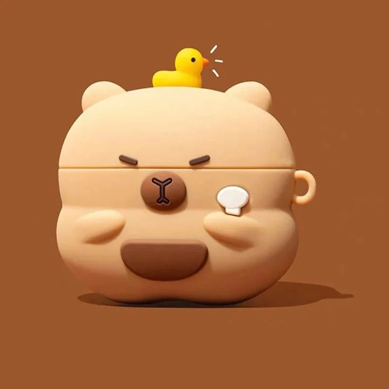 Étui Airpods 4 2024 Shiba Inu, mignon dessin animé Capybara en Silicone, housse pour écouteurs sans fil, boîte de chargement, 3D
