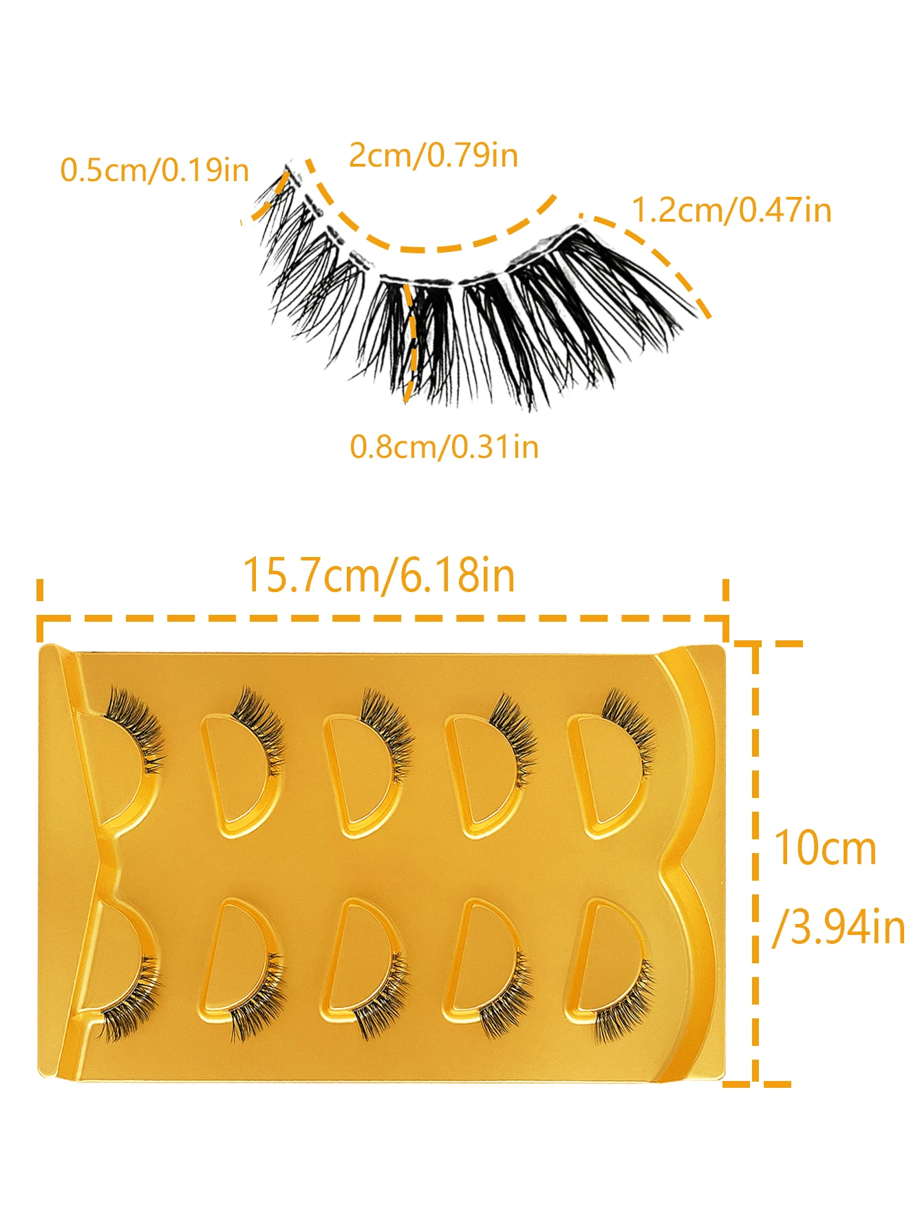 ขนตาปลอมแถบครึ่งตา 5 คู่ ความยาว 5-10 มม. D curl ขนตาปลอมบางธรรมชาติ ขนตาปลอมแบบใช้ซ้ําได้ easy t