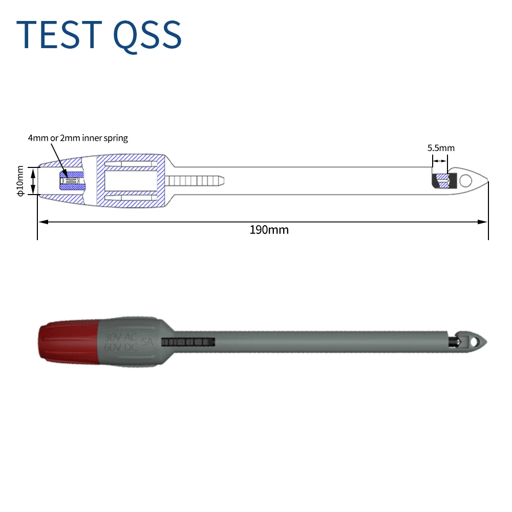QSS 2PCS Heavy Duty Wire Piercing Probe ฉนวนกันความร้อนเจาะคลิปชุดเครื่องมือไฟฟ้า