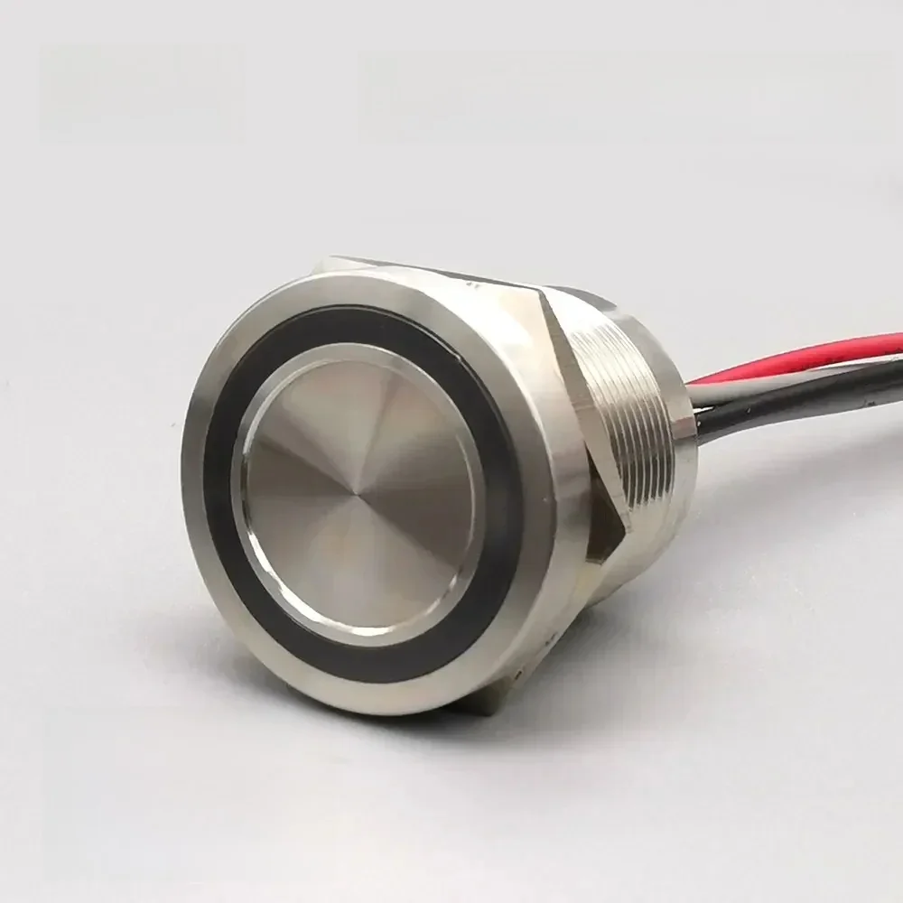 22mm pierścień z płaską głowicą LED Light przełącznik piezoelektryczny typ dotykowy IP68 przełącznik przyciskowy ze stali nierdzewnej — zdjęcie 2