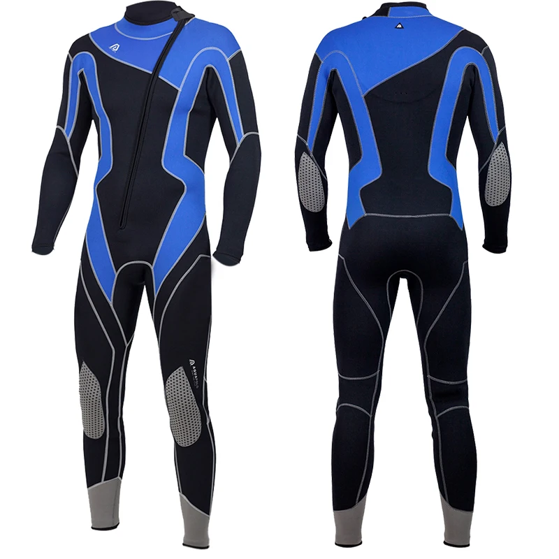 3MM Neoprene Men Wetsuit Swimming Surfing Scuba Diving Snorkeling Warm One-piece Long-sleeved Swimsuit Front Zipper Diving Suit