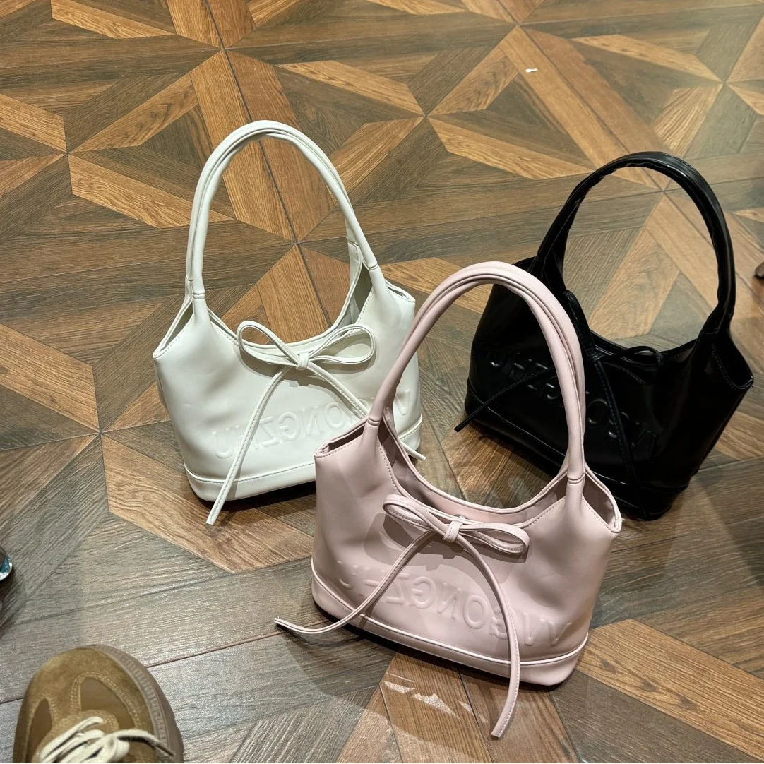 

Bow Tote Bag New Shoulder Bag Casual Large Capacity Underarm Sac Design Handbags Low Prices Free Shipping Hand Bag Ladies