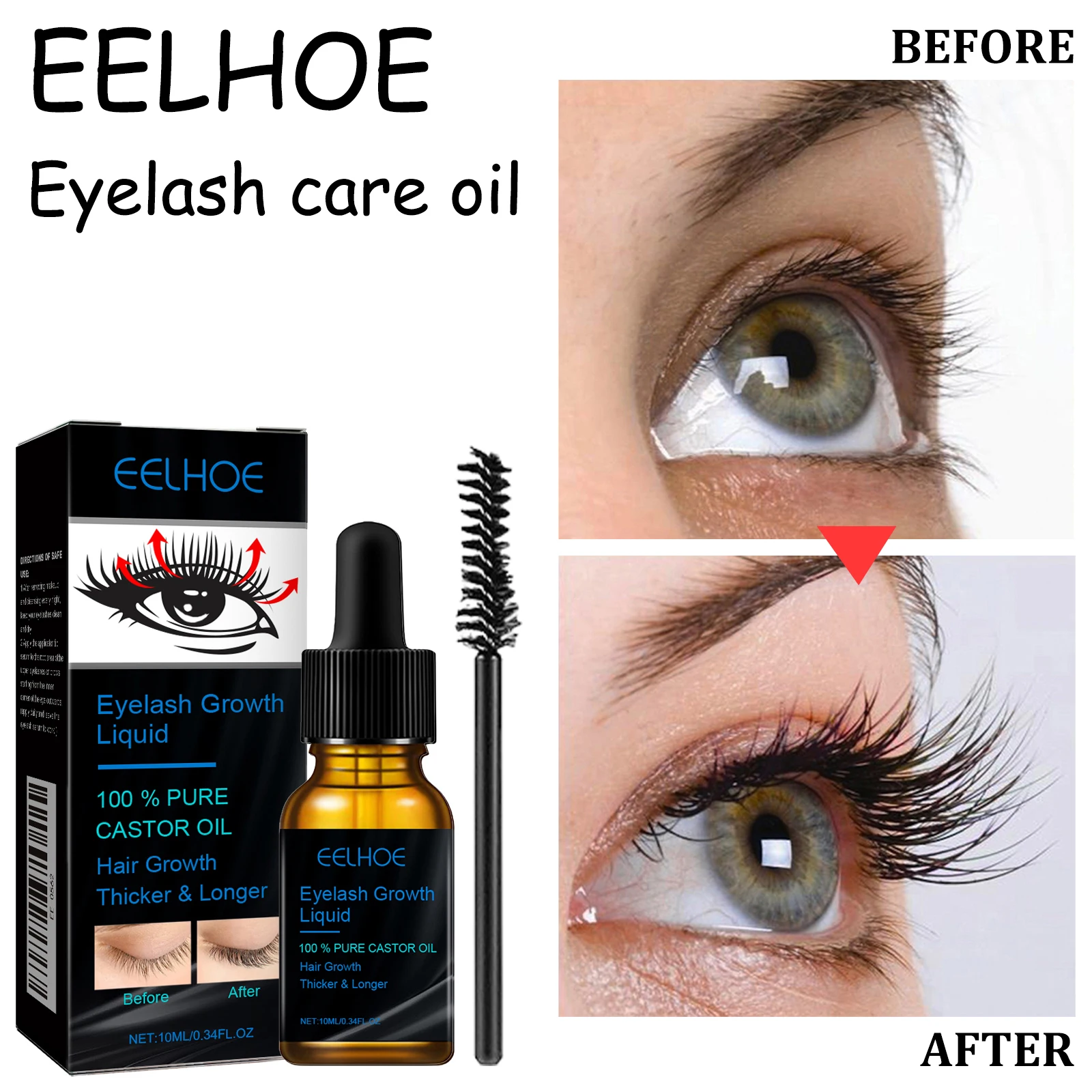EELHOE Castor Wimpergroei Olie Dagelijks Natuurlijke Krullende Wimper Blijvend Effect Voedend Verbeteren Haargroei Wimperverzorgingsolie