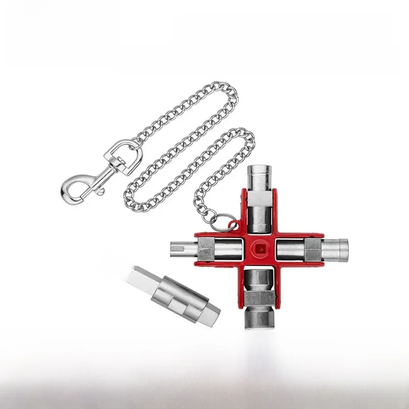 KNIPEX 00 11 06 V01 Universal Key "Construction" for All Standard Cabinets and Shut-off Systems with Detachable Chain Snap Hook