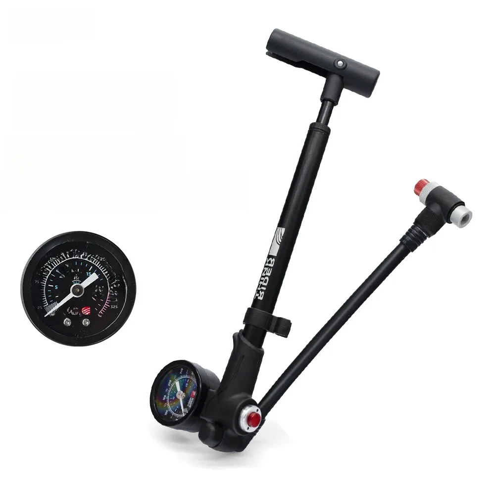ThinkRider pompe à air de vélo Portable haute pression 350psi avec jauge pour fourche et Suspension arrière amortisseur vélo de montagne