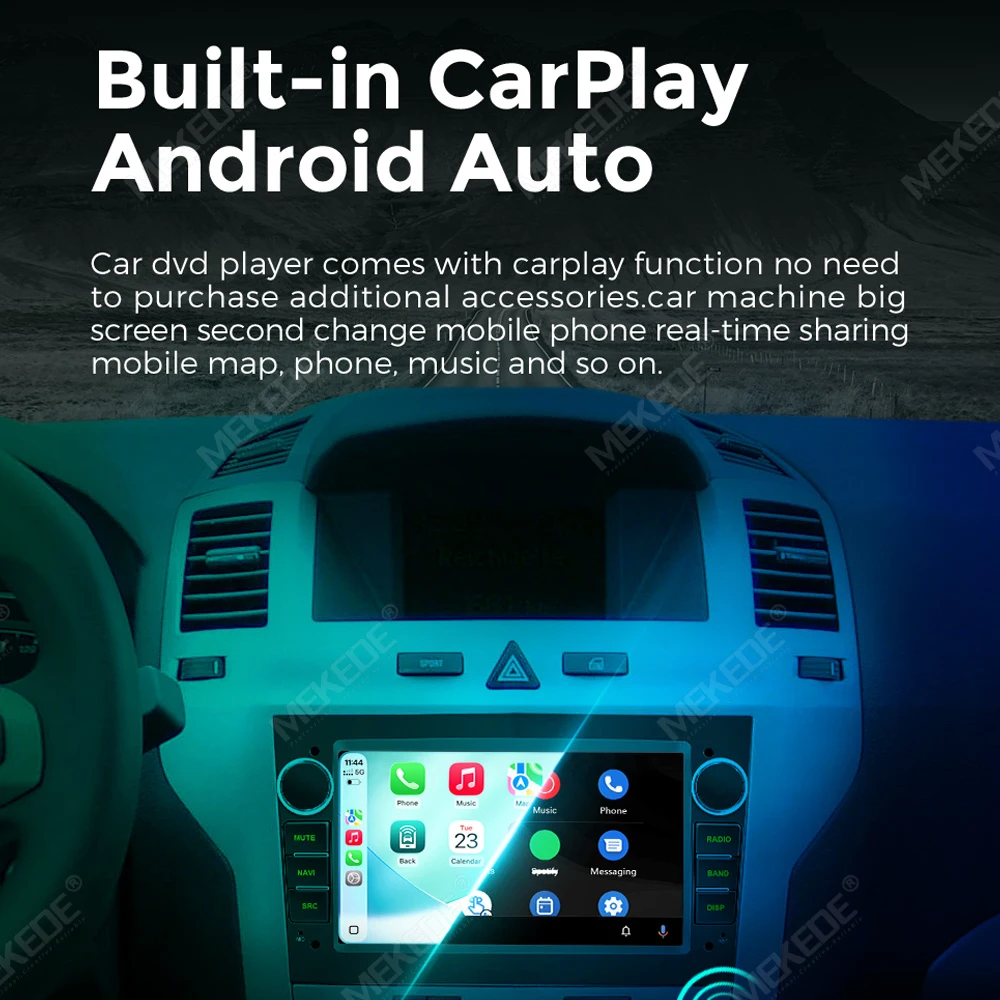 MEKEDE UE Stock 2DIN 7 Pulgadas Radio para Coche Linux con CarPlay Inalámbrico y Android Auto, Reproductor Multimedia con Pantalla Táctil, Autorradio Estéreo para Opel Astra H G J Zafira B Corsa C D Antara Vectra Vivaro, Bluetooth, FM, AM, RDS, USB, Cámara Trasera AHD, Control desde el Volante 4
