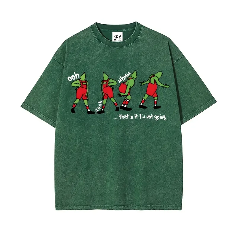 

Whimsical Design Washed Fabric T Shirt Oversized Unisex Soft Comfortable Casual Daily Wear Retro Style Trendy Fashion Relaxed