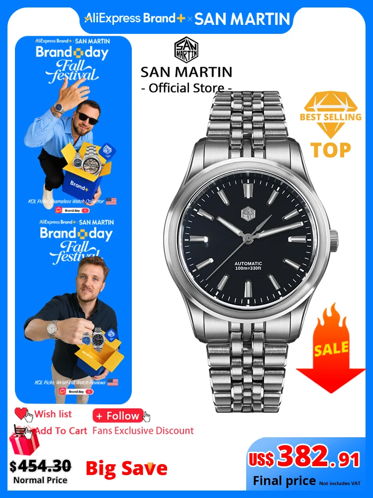 San Martin SN0144 'Gada' classic enamel-dial dress watch (Miyota 90S5)
