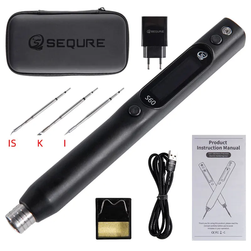 SEQURE S60 with Toolkit Nano Electric Soldering Iron Precision Portable Anti-static Soldering Pen Support PD|QC Power Supply