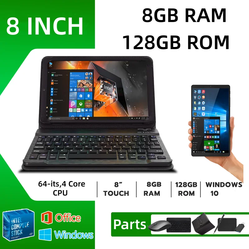 

8GB RAM 128GB ROM 8" Windows 10 Tablet PC 64-bits Intel Z8300 Quad Core CPU WIFI Dual Cameras 1280*800 IPS