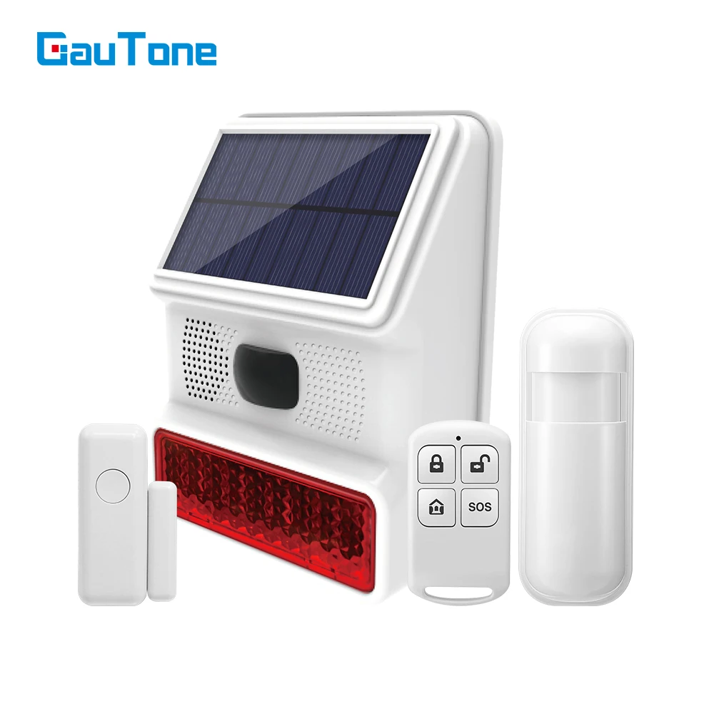 Powered Strobe Sound Flash Waterproof Wireless Outdoor Solar Siren Alarm Siren for 433MHz Wifi GSM Alarm System