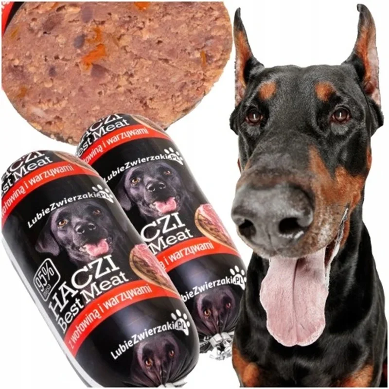 Comida húmeda para perros, barra HACZI 95% para carne, ternera y verduras, juego de 20 piezas, 20x450g