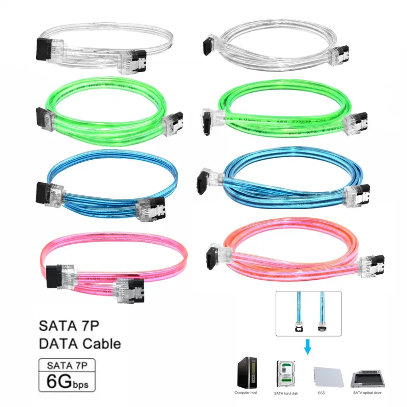 SATA 3.0 III 6Gb/s 10/30/50/70/100 سنتيمتر القرص الصلب محرك البيانات المسلسل ATA كابل مستقيم 26AWG ل HDD SSD خط الحبل 7pin sata كابل