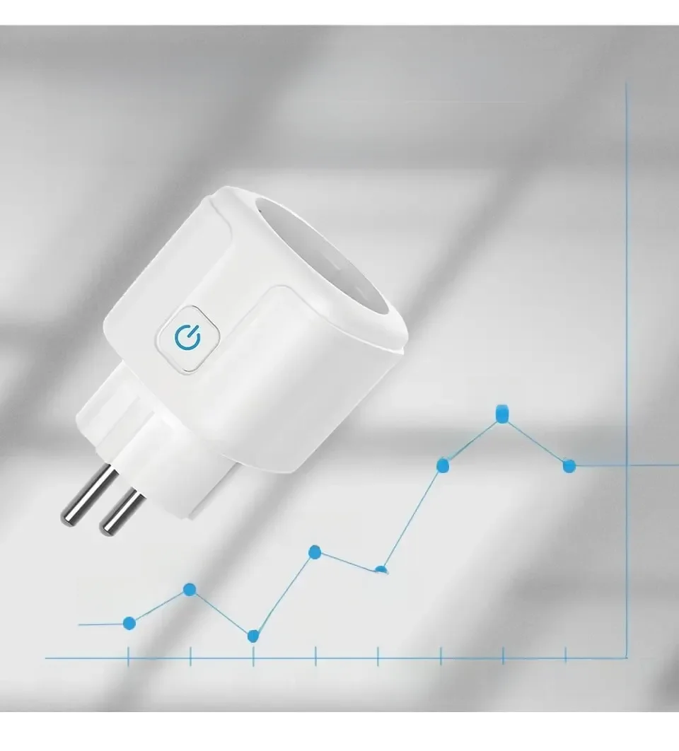Tuya EU Smart Socket com Monitoramento de Energia, Plug WiFi, Função de Temporização, Controle de