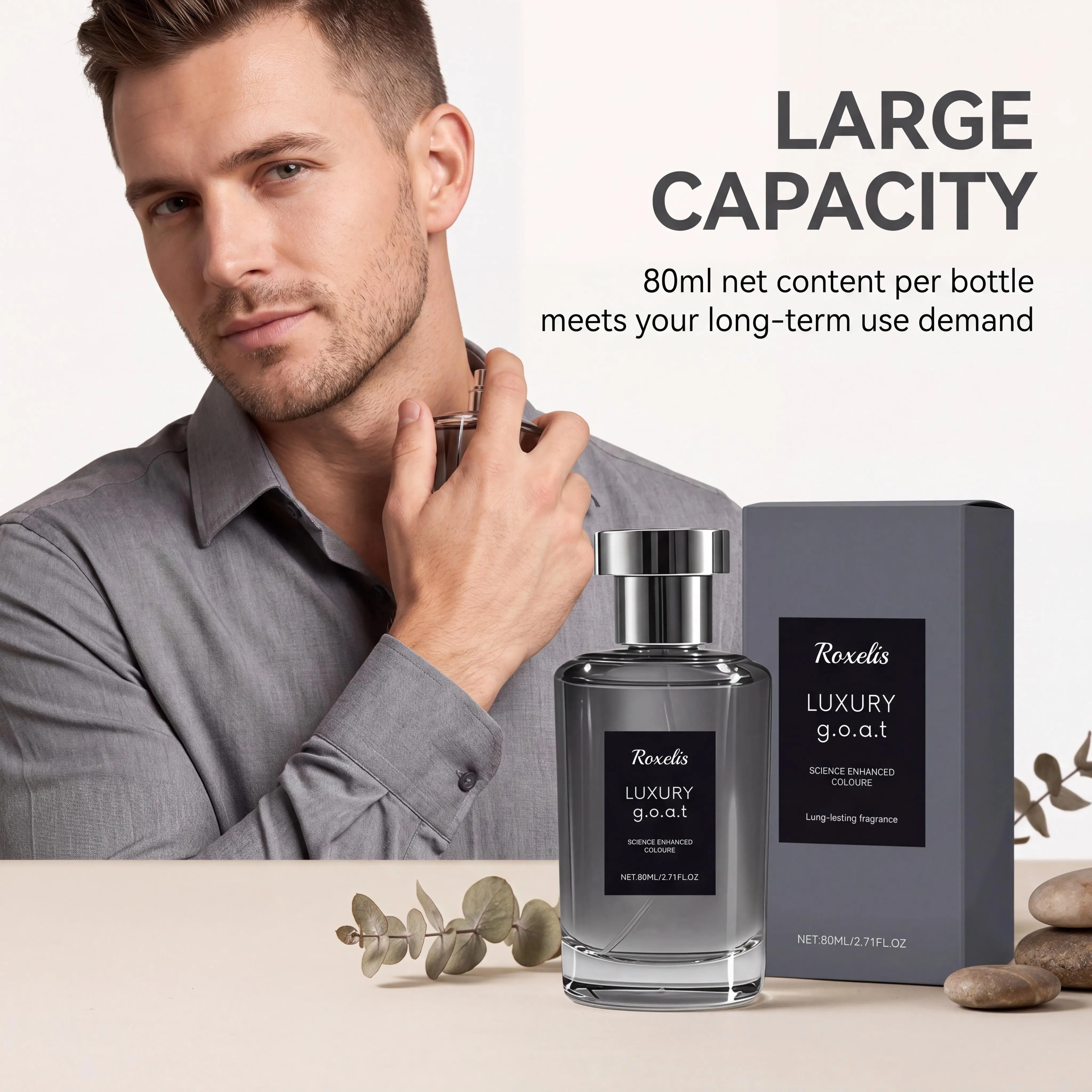 Roxelis Luxury Men's Perfume Eau De Parfum Woody Floral Cologne Long Lasting Soft Fragrance Romantic Elegant Dating Attracting Spray