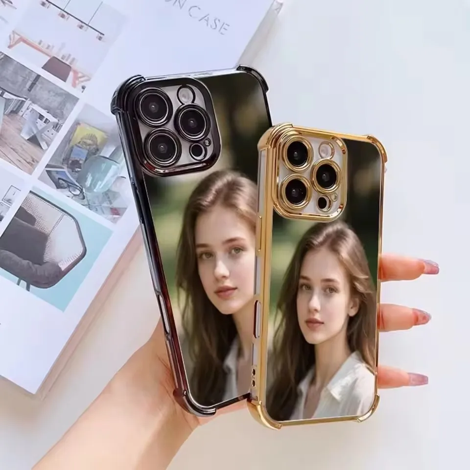 DIY Customized Photo Electroplated Shockproof Phone Case For iPhone 18 17 16 15 14 13 12 11 Pro Max Plus Air 16e 17e  Cover Gift